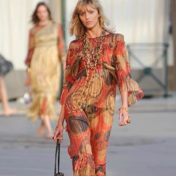 🚩steal authentic CHANEL Multicolor Sheer Blouse - Picture 7 of 7